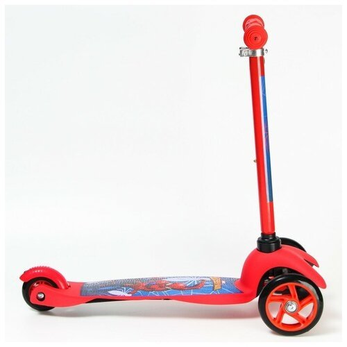 Самокат детский складной 'Человек-Паук', колеса PU 120/80 мм, ABEC 7, цвет красный