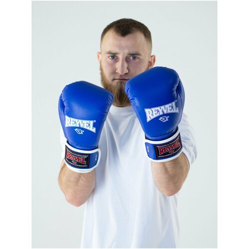 Перчатки боксёрские Reyvel Винил 80 (Синие) (18 oz)