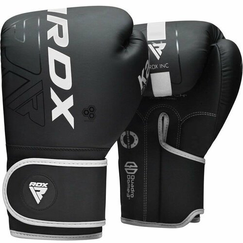 Боксерские перчатки RDX F6 6oz черный/белый матовый