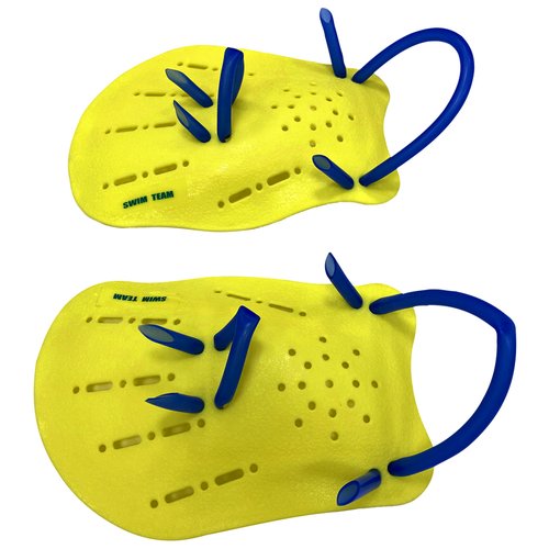 Лопатки для плавания, желто-синие, размер M
