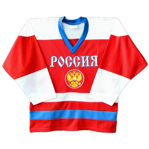 Майка детская хоккейная 'Россия' (красная) размер 110 см.