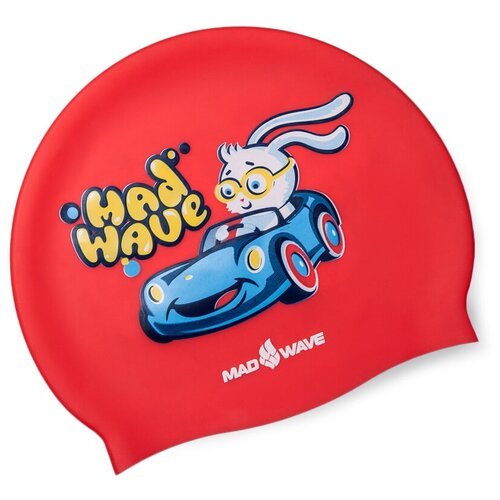 Шапочка для плавания MAD WAVE Bunny, red