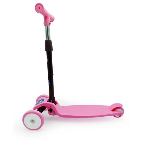 Самокат детский 3-х колесный устойчивый складной с регулируемой ручкой, розовый