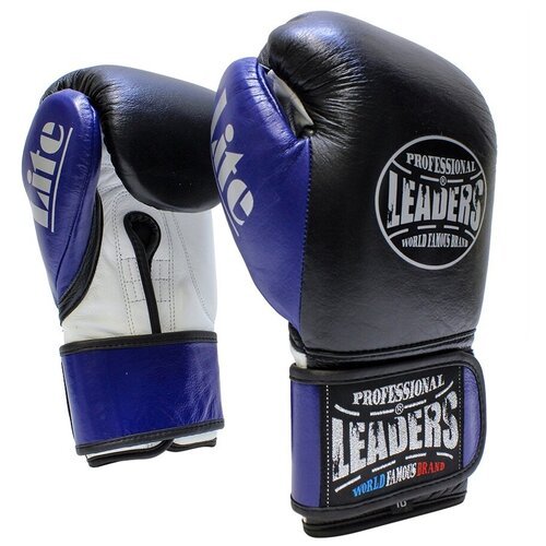 Перчатки боксерские LEADERS LiteSeries BK/BL, 14 унций