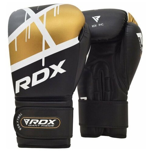 Боксерские тренировочные перчатки Rdx bgr-f7 Black Golden (Кожа, RDX, 10 унций, Англия, Черно- золотой) 10 унций