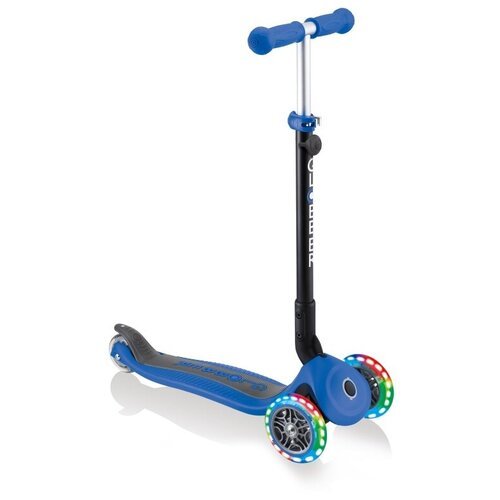 Детский 3-колесный самокат-беговел GLOBBER Go Up Foldable Lights, синий