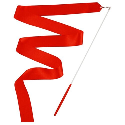 Лента гимнастическая с палочкой, 4 м, цвет красный