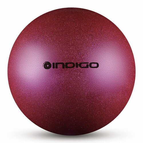 Мяч для художественной гимнастики INDIGO IN119-VI, 15 см, ПВХ, фиолетовый металлик с блестками