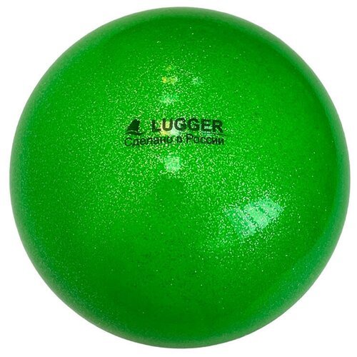 Мяч для художественной гимнастики однотонный, d=19 см (зеленый с блестками)