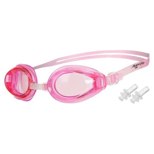 Очки для плавания, взрослые + беруши, цвет розовый 9226438