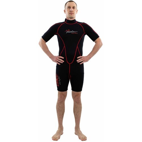 Гидрокостюм для плавания мужской Marlin Malibu Shorty Man, черный\красный, 2,5 mm, XL