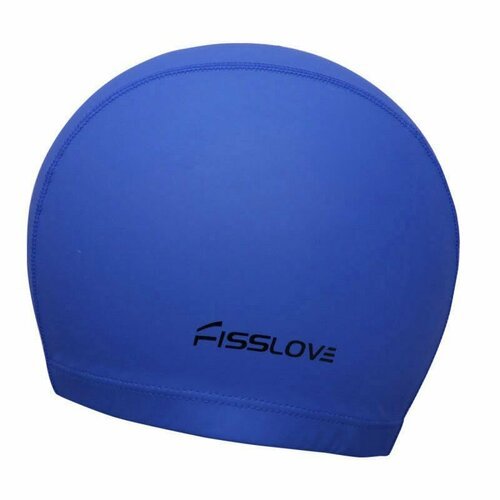 Шапочка для плавания Fisslove R18191-B , ПУ, синяя