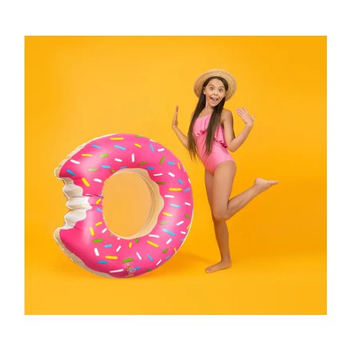 Круг для плавания Пончик 80 см, 8-12 лет, Dans, розовый