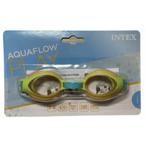 Очки для плавания Intex 55611 'Rainbow' от 3 до 8 лет, зелено-сине-оранжевые